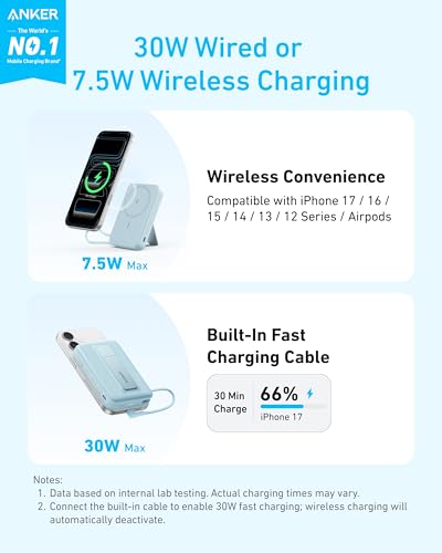 Anker Zolo Magnetic Power Bank, 10,000mAh Wireless Portable Charger - image 3