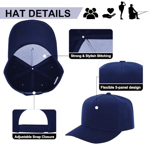 Image of 5-Panel Baseball Cap for Workouts, Hiking, Outdoor Sports, Customizable DIY Design, All-Season Comfort Fit, Adjustable