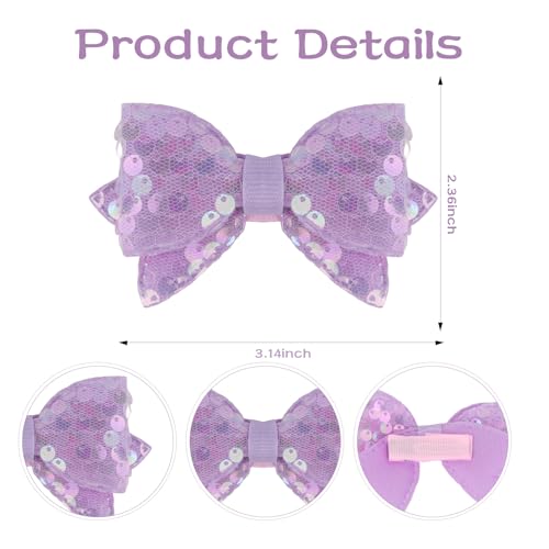 Pinzas para cabello moño brillante púrpura 3 unidades miniatura 2