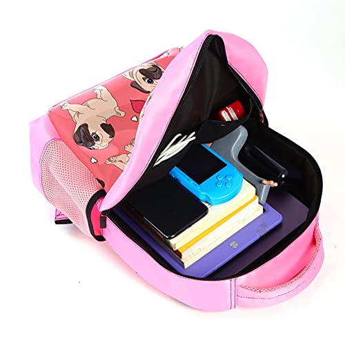 Sac à dos garçon Corgis rose confortable pour éviter le mal de dos