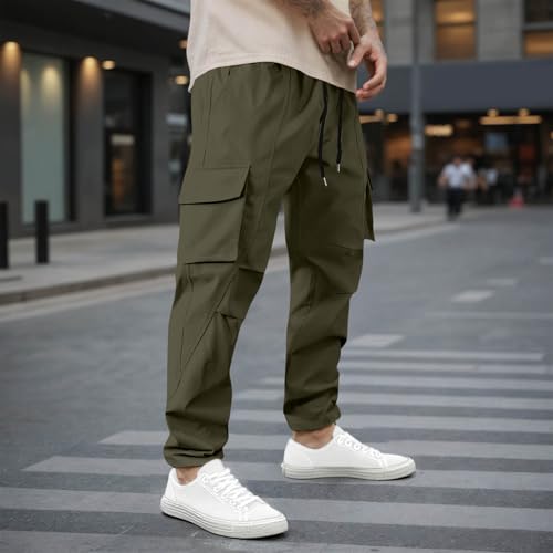 Men's Work Pants Pocket Drawstring Casual Pants Lightweight Mens Work Pants3