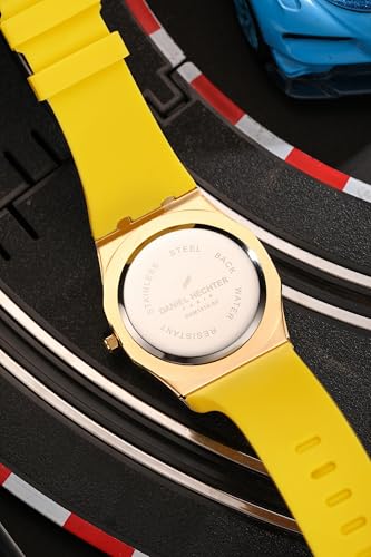 Image of Daniel Hechter Paris Grenelle Collection Analog Watch for Men - Stainless Steel Bezel, Silicone Strap with Textured Dial and Date Display Function - DHM1015