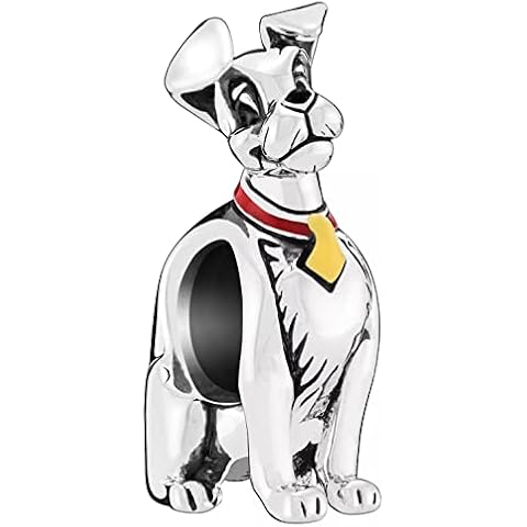 Beads R Us ® - Tramp from Lady and the Tramp Bead / Charm in Sterling Silver S925 and Enamel, Compatible with European style Charm Bracelets, Anklets and Necklaces Cover