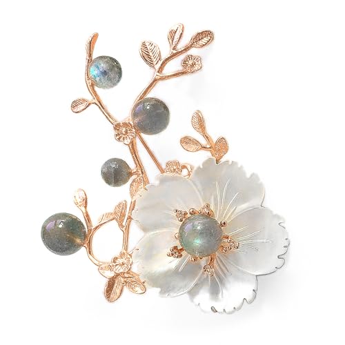 Image of Brooches for Women with Crystal, Pink Flower, Rhinestone Brooches Pins Elegant Jewelry Blossom Fashionable Gifts Ladies Bouquet Brooches Pin for Birthday, Party, New Year, Wedding