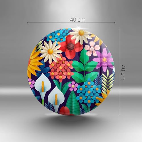 Planche à Découper Induction Wallfluent 40cm protège-plaque décoratif fleurs de prairie - 7