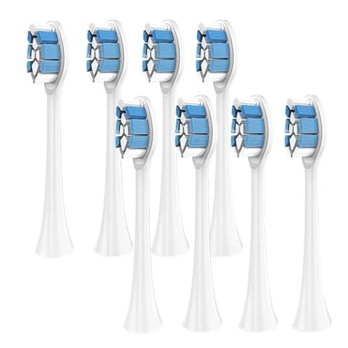 Cabezal De Repuesto For Cepillo De Dientes Eléctrico. Compatible Con Philips HX9013, HX9112, HX9332, R710, R910, HX6073, HX6100 Y HX6212(8pcs White)