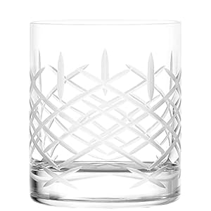 Stölzle Lausitz Whisky pur I New York Bar Club 320 ml I 6-delige set whiskyglazen I briljant kristalglas met mat decoratief geslepen I set van 6 glazen breukbestendig en vaatwasmachinebestendig