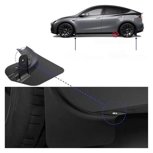 Guardabarros para Tesla Model Y Juniper sin perforación con alta protección PP y TPE 4