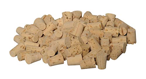 10 mm Top x 8 mm Bottom Dia. Frey Scientific No.0 Coarse Grained XX Grade Natural Cork - Pack of 100