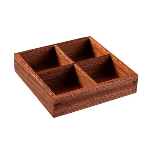 FLYILIA 豆皿 小皿 セット 仕切りトレー 木製 トレイ トレー 深型 仕切り付き 天然木 盛台 小鉢 調味料皿 薬味皿 仕切り付きトレー お盆 スクエア タレ皿 醤油皿 業務用 手塩皿 おてしょ 珍味入れ 受け皿 副菜皿 漬物皿 前菜皿 盛り鉢 和