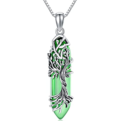 Collier cristal de guérison et Arbre de Vie en argent, le bijou zen pour votre méditation