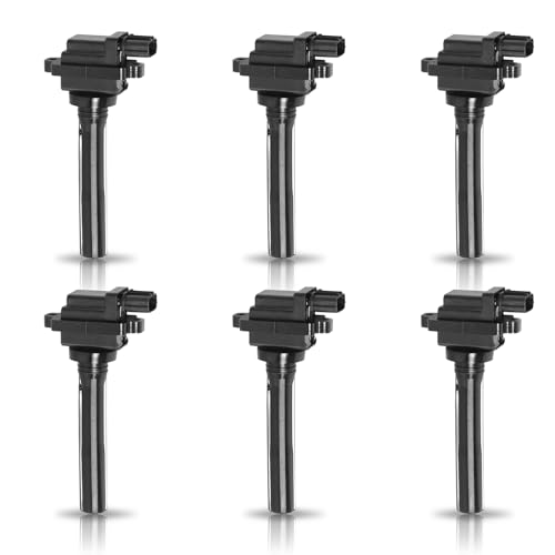 ENA UF237 Ignition Coil Pack Compatible with Chevy Chevrolet Tracker Suzuki Aerio Vitara Esteem Sidekick XL7 1999 2000 2001 2002 2003 1.6L 1.8L 2.0L 2.3L L4 V6 Coils Set of 6 Replacement for UF547