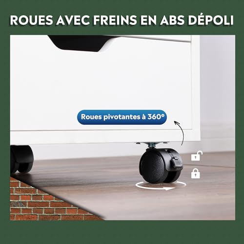 Caisson Bureau 5 Tiroirs + Armoire sur Roulettes DEVAISE