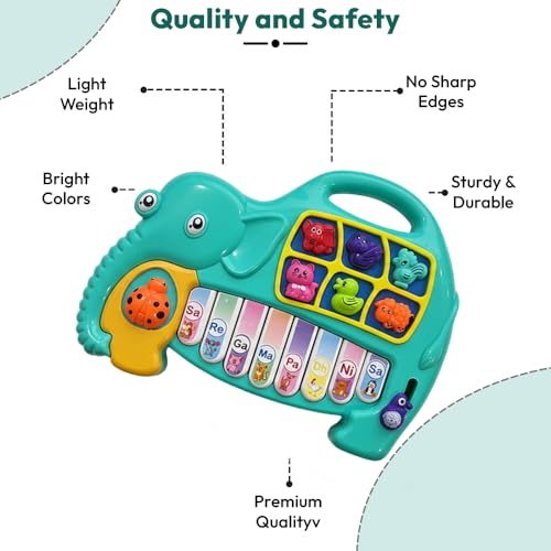 Image of StarAndDaisy Musical Piano for Babies, Animal Voice Sound Toy Piano with Colorful Keys, Animal Shape Activity Toy for Kids with Light & Sound, Early Learning Toys for Toddlers.