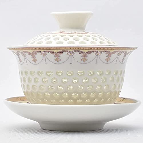 Tenka Tea Line Ling Bowl (Beef Flower, Small), 3.4 fl oz (100 ml) (Full Water 4.5 fl oz (140 ml), Chinese Tea Ceramics