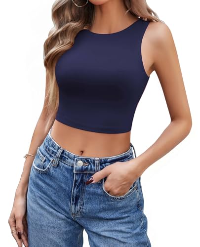 Avidlove Tank Top for Women Sleeveless Double Lined Crop Tops Hig...