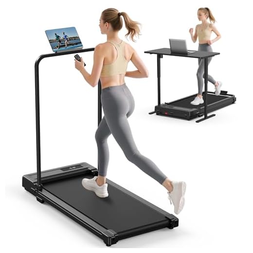 Walking Pad Treadmill for Home - Folding Treadmills with Handle Bar Portable Compact Fold up Indoor Foldable Handles Electric Walk Pads Small Spaces Mini Running Quiet Under Bed Office