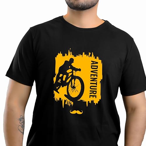 Image of Adventure Printed Round Neck Cotton Men T-Shirt