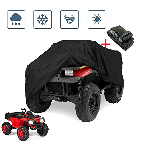 SUNDUXY Waterproof Lawn Mower Cover UTV/ATV Cover with Heavy Duty 210D Oxford Protects 4 Wheeler From Snow Rain or Sun, Large Universal Size, Cover for Your Ride-On Garden Tractor,XXL