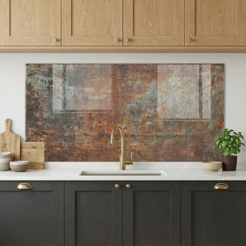 Protector para Cocina de Vidrio Templado, Salpicadera de Pared Rectangular Colorida con Montaje de Silicona y Cinta Doble miniatura 1