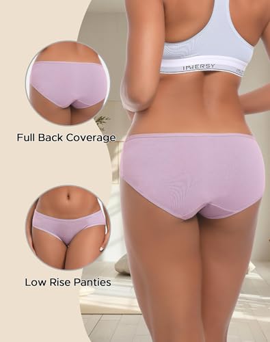 INNERSY Womens Underwear Low Rise Cotton Hipster Panties Soft Breathable Ladies Briefs 6-Pack2