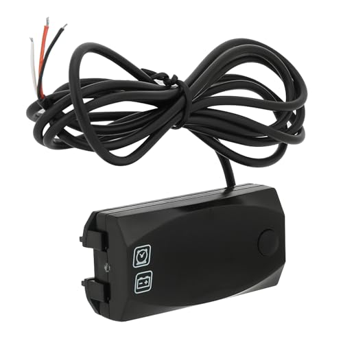 Qiilu オートバイ電圧計とクロックゲージ-12Vオートバイ用の防水LEDディスプレイ、2-in-1デジタルメーター (赤)