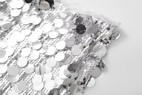 RanRui Sequin Mini Skirt for Women - High Waist, Satin3