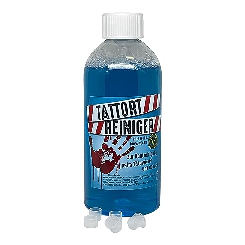 Limpiador Clean Ink Tattort de 500 ml con cabezal pulverizador, para limpieza de la piel durante el proceso de tatuaje y después + 5 tapas de color premium de HAN-SEN, una oferta combinada de HAN-SEN