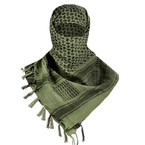 Image of Cotton Shemagh Keffiyeh Scarf - Lightweight Tactical Desert Head Neck Wrap, Sun Protection Outdoor Scarf for Summer Hiking
