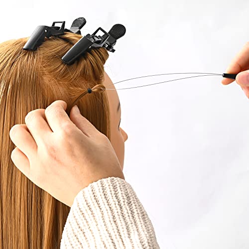 FOSHIO Alicate de extensão de cabelo de aço inoxidável 500 peças de contas de extensão de cabelo pre