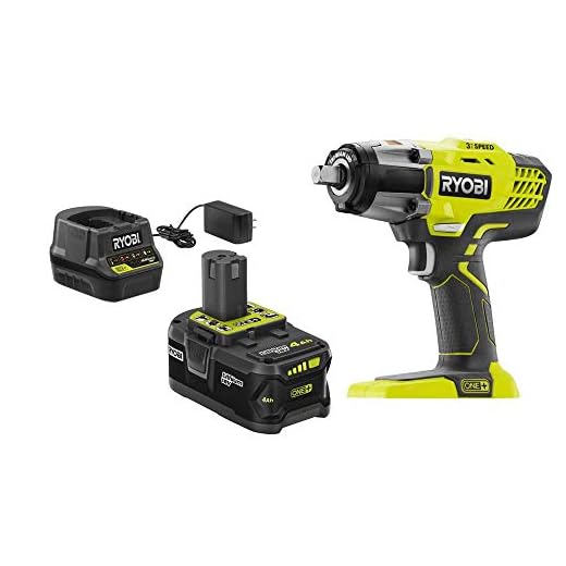 Ryobi P261K 18V Cordless 3-Speed 1/2 in. Impact Wrench Kit with (1) 4 Ah Battery, Charger and Bag