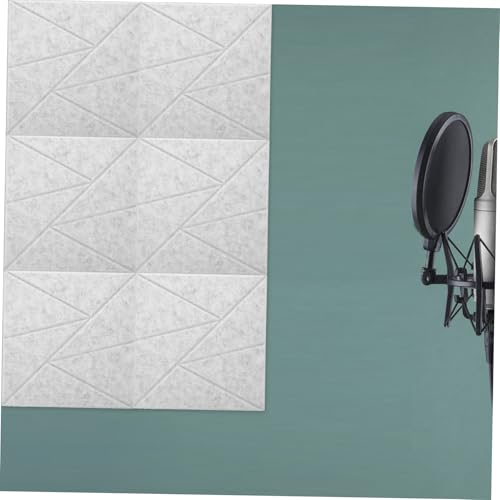 KESYOO 6pcs paneles acústicos autoadhesivos de alta densidad para reducción de ruido en paredes, espuma insonorizante para casa y oficina, negro, aislamiento acústico para sala de juegos y estudio de grabación miniatura 5