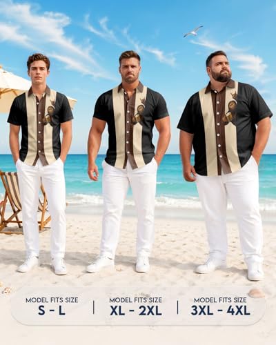 Image of 99TIMORO Fathers Funny Mens Hawaiian Shirt, Movie Button Down Short Sleeve Top, Father Day Summer Gifts