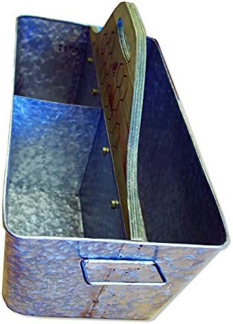 Farmstand Supply Metal Tool Box for Beekeeper's/Gardeners/Homesteaders w/Wooden Handle (Hex Bee)