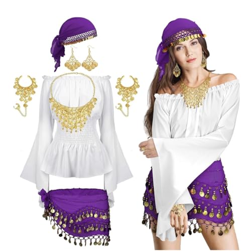 Chaîne danse du ventre et écharpe de hanche style tenue de gitan - 5