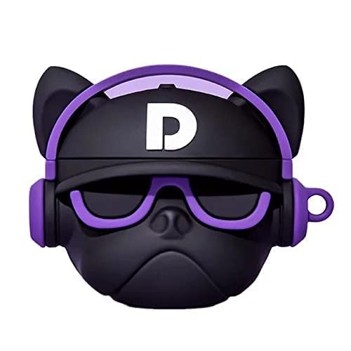 Meyaar Silicone Case Cover Only Compatible with Boat Airdopes 138 & 131 Silicone Cover for Boat Airdopes 131 & Airdopes 138 - (Only Cover) (Earbuds Not Included) (Dog with Purple Band)