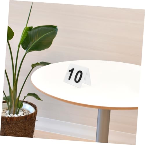 Numéros de table compacts en acrylique lot de 20 chevalets blancs et noirs pour café
