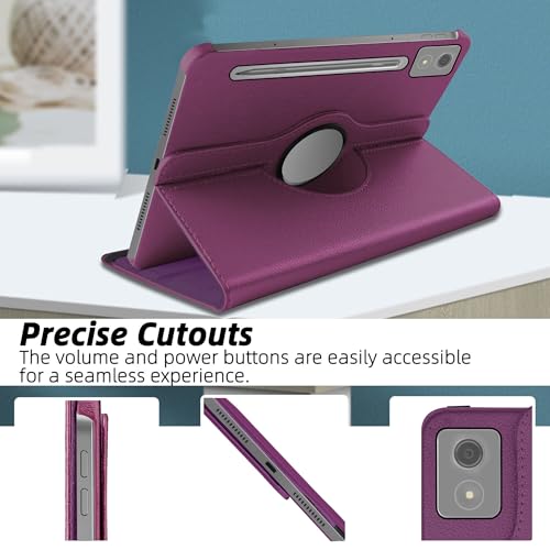 Image of TGK 360 Rotatable Smart Flip Cover for Lenovo Idea Tab Pro 12.7 Inch 2025 TB-373FU TB-375FC Tablet Case (Purple)