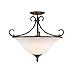 Golden Lighting 8606-SF RBZ-OP Homestead Semi-Flush Convertible in Rubbed Bronze with Opal Glass