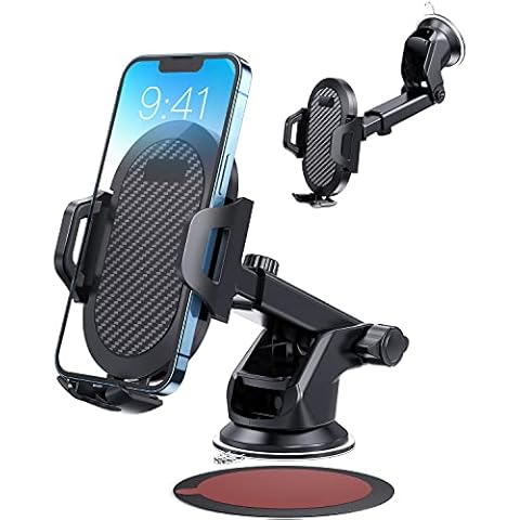 ANCOOLE Car Phone Holder [Strong Suction Cup] Long Arm for Car Windshield Dashboard, Compatible with iPhone 14/13/12/11, Samsung Galaxy S21 and More Cover