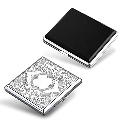 EKdirect 2 Stück Leder und Metall Zigarettenetui für 20 Zigaretten Cover
