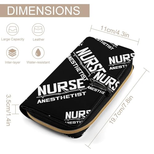Nurse Anesthetist Stylish Leather Wallet Womens Mens Slim Purse Secure Card Holder Durable Bifold Clutch Handbag2
