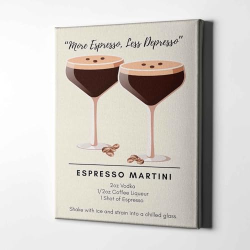 Espresso Martini impression d'art chic encadrée format moyen avec guide de recettes - 4