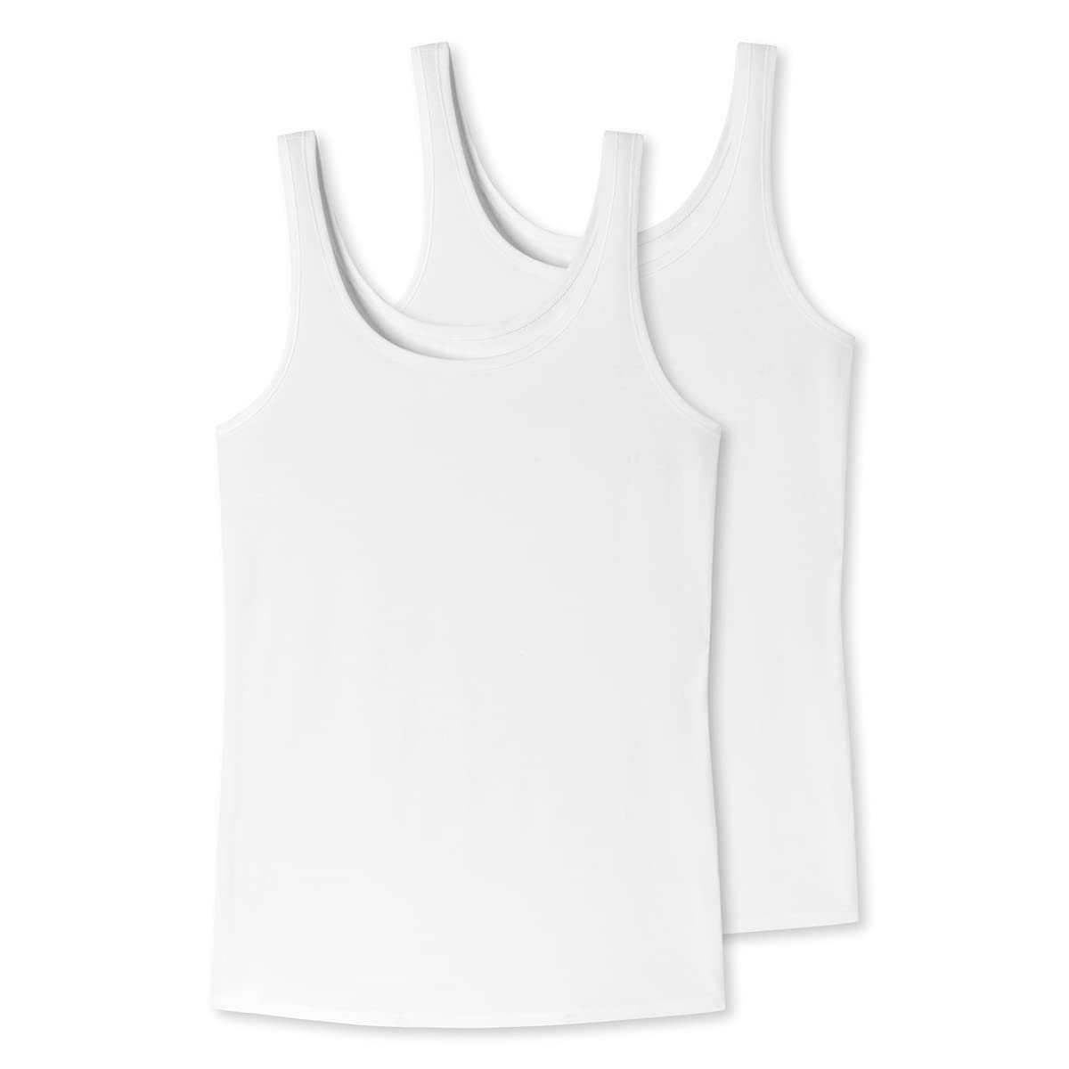 Uncover By Schiesser Women's Weiss 2Pack Trägertop Underwear, M