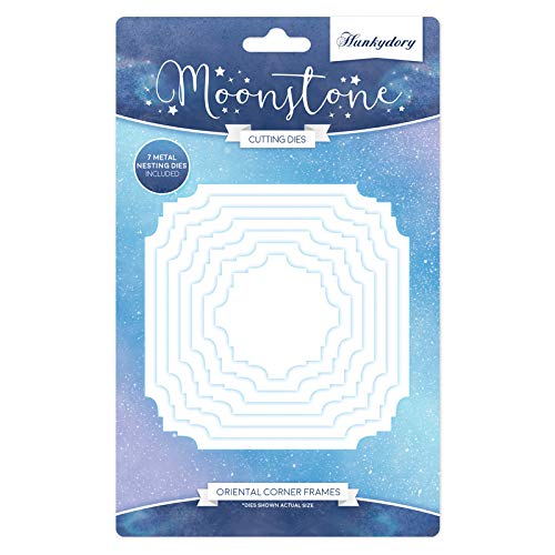 Hunkydory - Moonstone Oriental Corner Frames (Fancy Nesting Squares Set 2) Craft Die Set - 7 Dies - MSTONE081