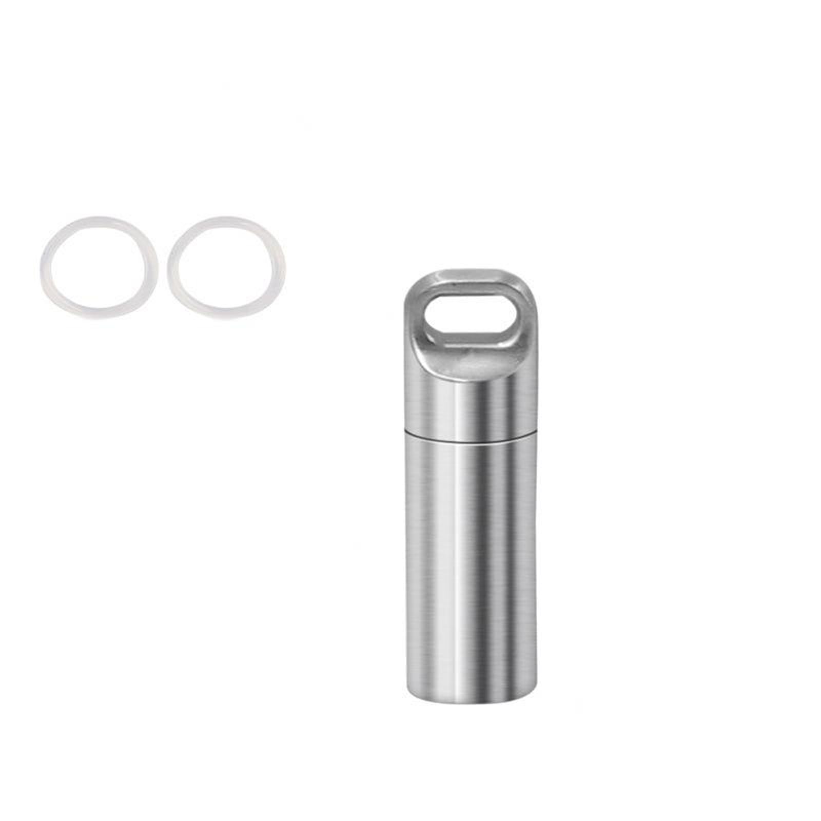 Mini impermeabile pillola scatola in acciaio inox pillola bottiglia all'aperto impermeabile sopravvivenza contenitore capsula per sopravvivenza all'aperto stoccaggio