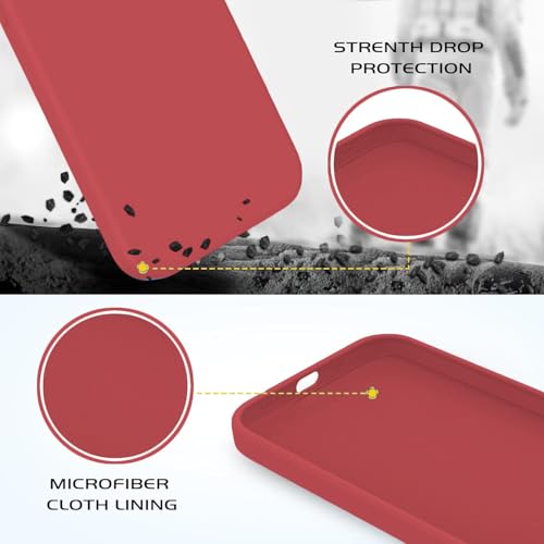 Image of DIZORO Microfiber Candy Case Compatible for iPhone 12 Smooth Touch Cushion Liquid Soft Silicone Gel Rubber Phone Cases Non-Slip Full Body Protective Shockproof Back Cover (Hibiscus)