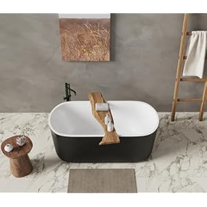 59"Acrylic Freestanding Contemporary Soaking Bathtub with Stainless Steel Pop-Up Drain and Overflow Option, UPC Certified, Black Pleated 59Acrylic Freestanding Contemporary Soaking Bathtub with Stainless Steel Pop Up Drain and Overflow Option UPC Certified Black Pleated