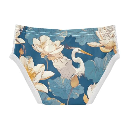 KLL Seamless Pattern Heron Bird Water Lily Boys Toddler Cotton Boxer Briefs Cute Children Panties2