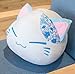 JunziWing Nemuneko Crown Cherry Series Morbidi Peluche, Gatto Addormentato Neko Cuscino Farcito Bambola, Regalo di Compleanno per Bambini 40 Cm (Blu)